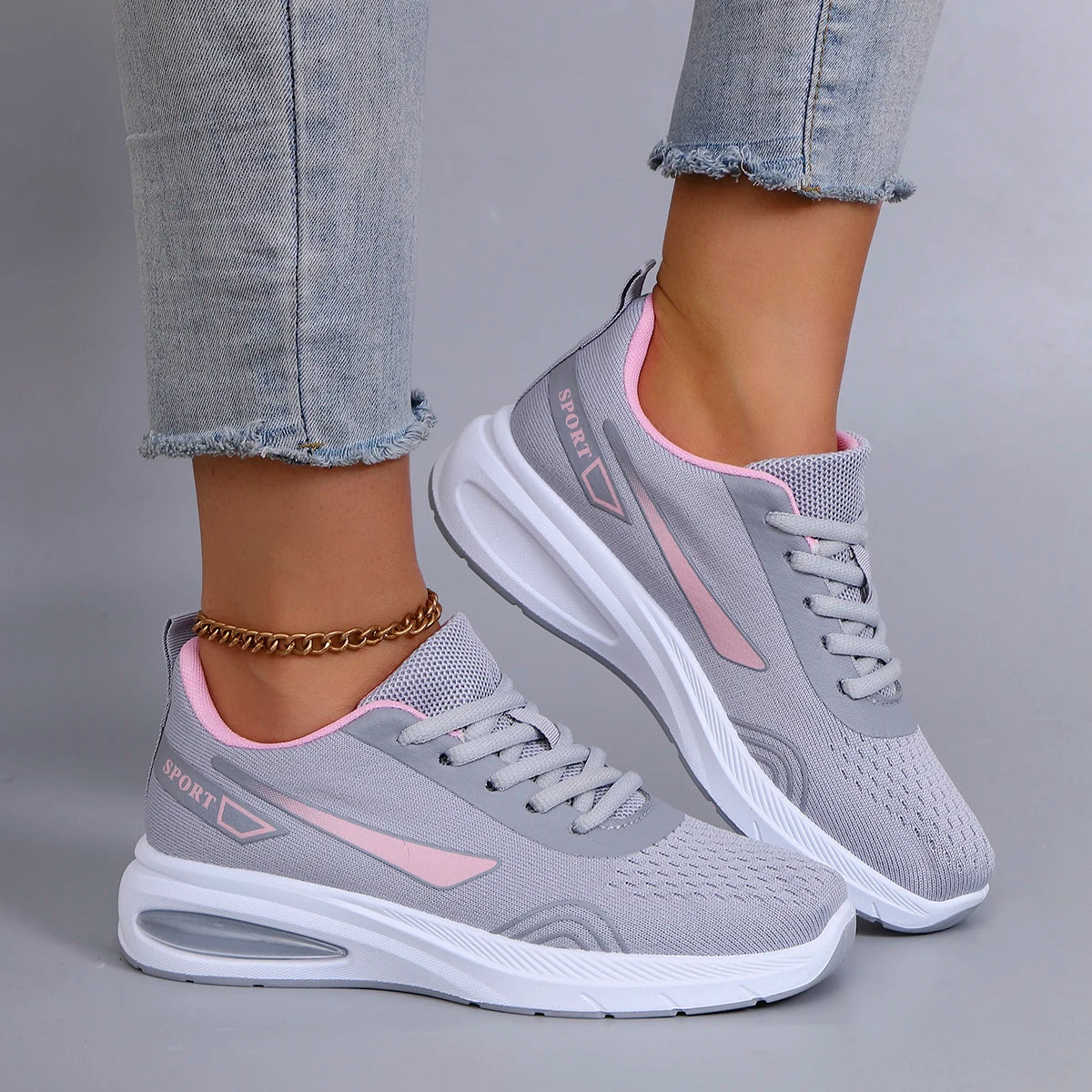 Nuevos zapatos deportivos de primavera para mujer, zapatos deportivos informales a la moda, transpirables, ligeros, antideslizantes, resistentes al desgaste, zapatos planos