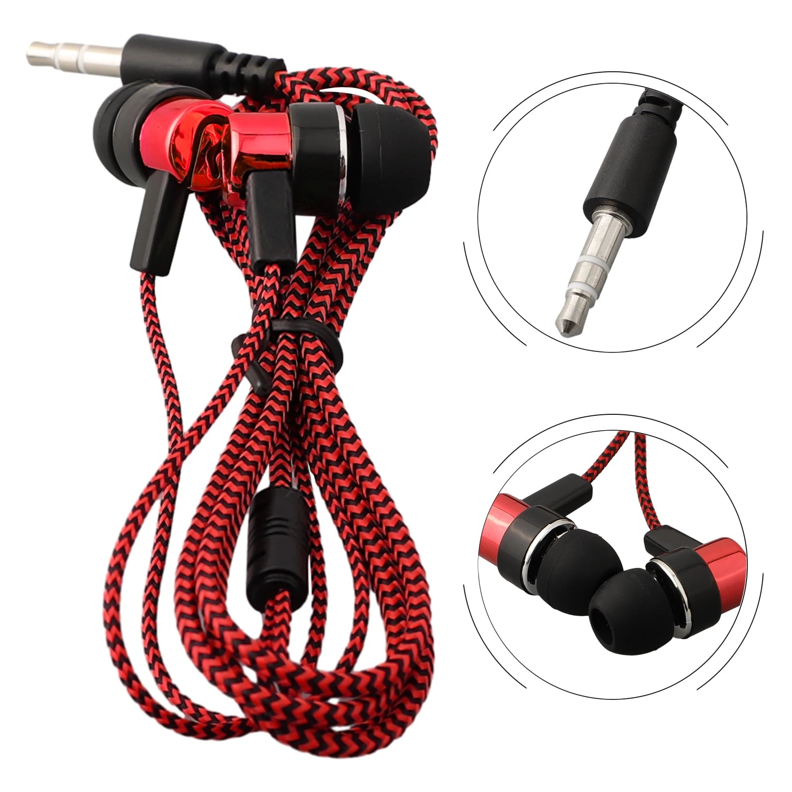 Experimente graves potentes con auriculares internos con cable, auriculares estéreo de 3,5 mm para dispositivos móviles, diseño con aislamiento de ruido