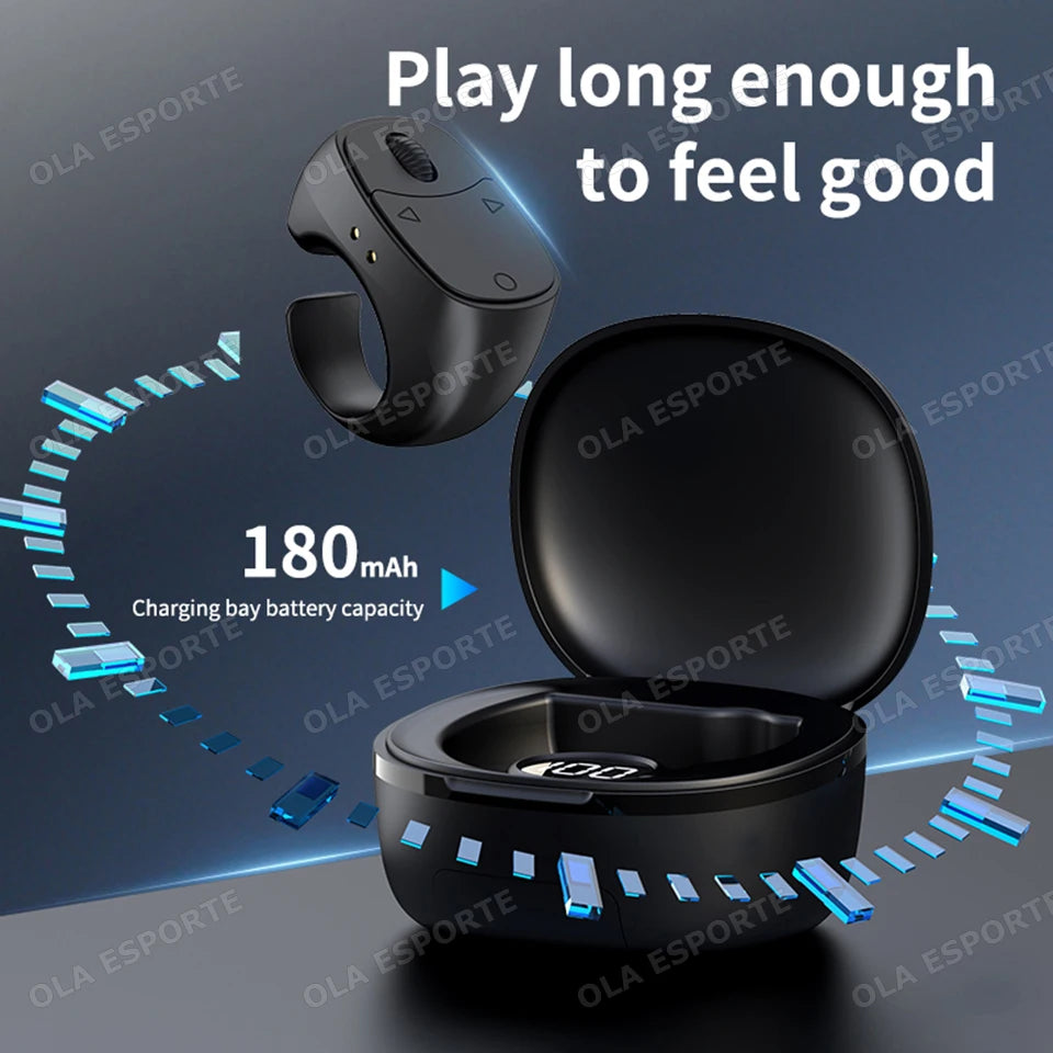 Rodillo anillo para la yema del dedo Control remoto inalámbrico Bluetooth móvil Selfie ratones vídeo giratorio de página automático navegación para Android IOS
