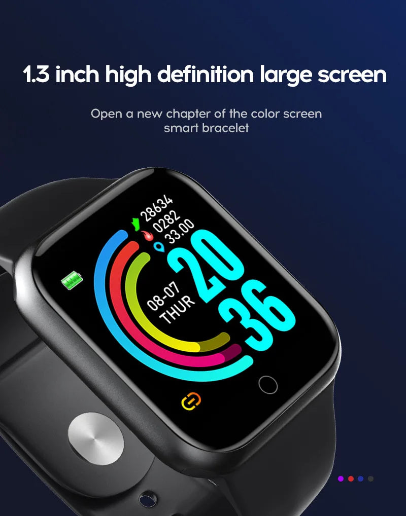 Reloj inteligente D20Pro para hombres y mujeres, reloj deportivo con seguimiento de actividad física, Monitor de ritmo cardíaco y presión arterial, reloj inteligente resistente al agua para Android IOS
