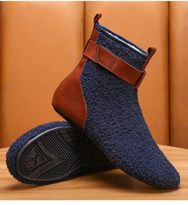 YRZL, zapatos para hombre, botas de invierno para hombre, zapatillas cálidas para hombre, zapatos planos suaves antideslizantes, zapatos casuales para hombre, cómodas zapatillas de interior para el hogar para hombre