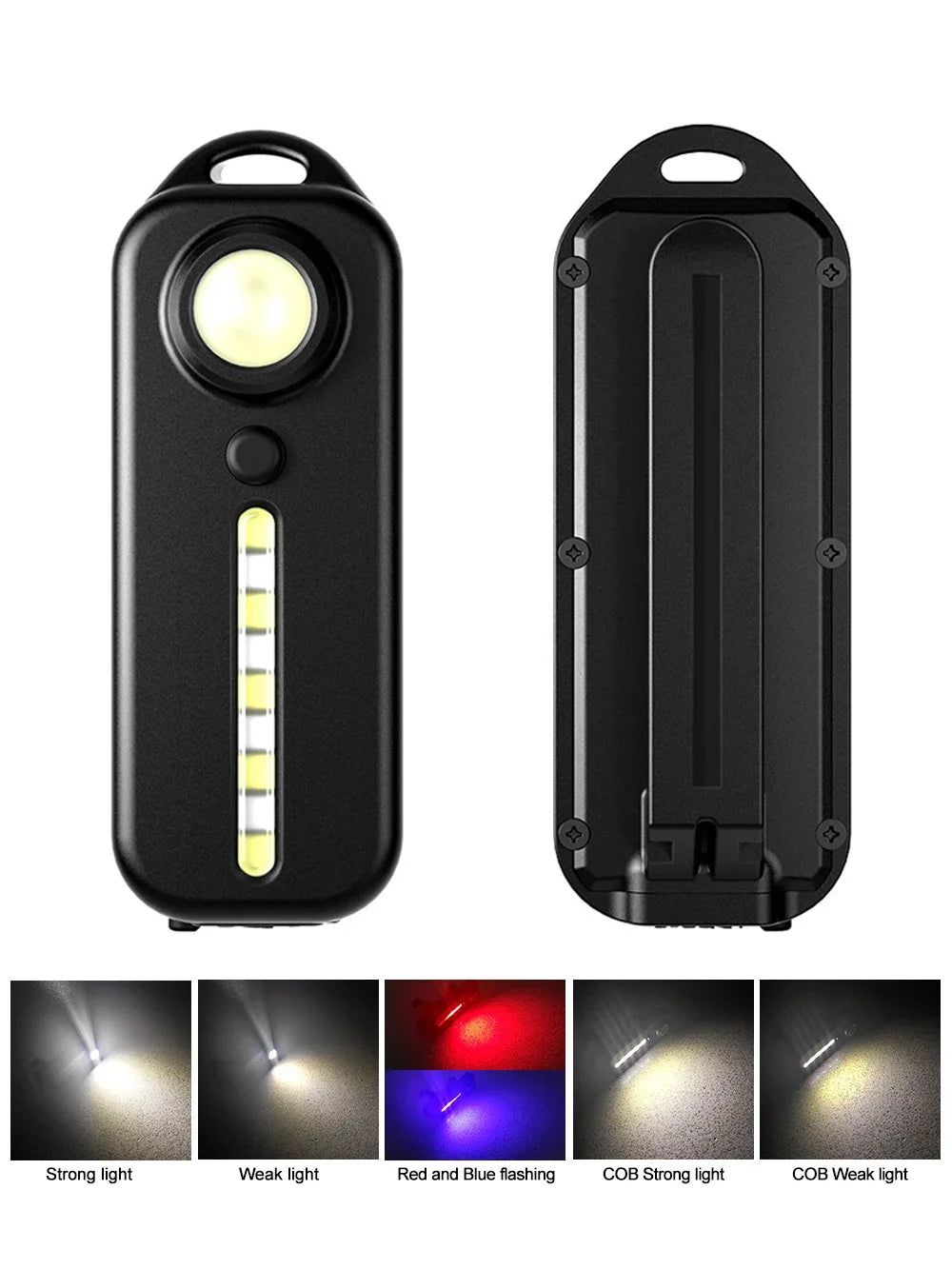 Mini linterna LED recargable por USB para bicicleta, linterna de bolsillo portátil, llavero, lámpara, luz trasera de bicicleta, luz de advertencia de Flash
