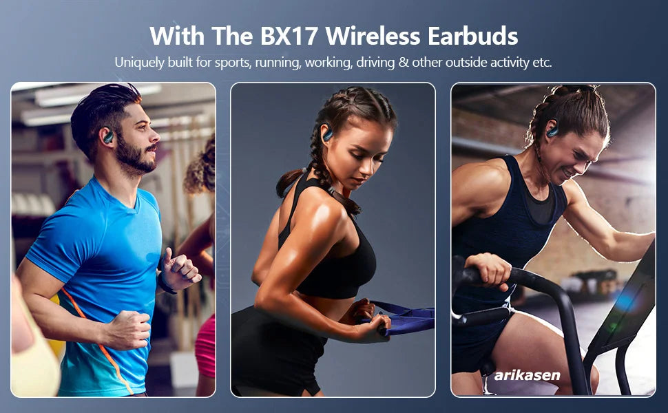 Auriculares inalámbricos deportivos Bluetooth 5,3 con micrófono con cancelación de ruido 75H estéreo HiFi sobre la oreja pantalla LED USB-C IPX6
