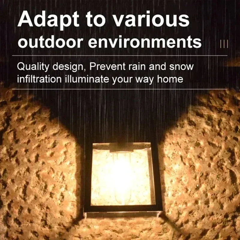 Luz de pared impermeable para exteriores con energía Solar con Sensor de movimiento filamento de tungsteno decoración de jardín lámpara LED 3 modos 1-4 Uds