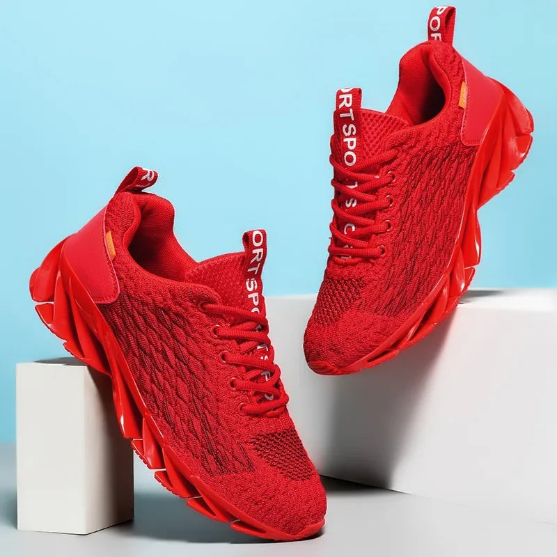 Zapatillas deportivas transpirables de malla unisex con suela cuchilla