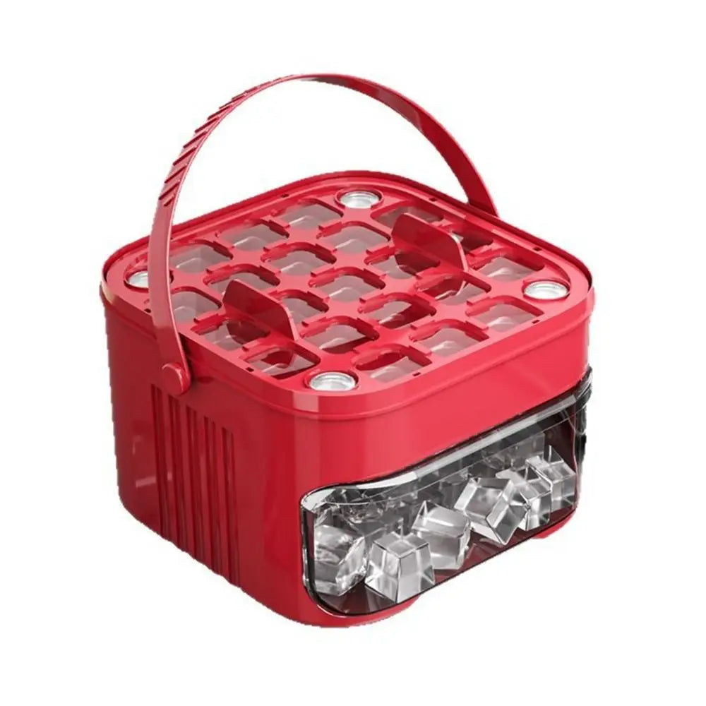 Máquina de hielo de 50 cubos con tapa de fácil prensa, máquina para hacer cubitos de hielo de doble capa, refrigerador, caja de hielo para almacenamiento de hielo para el hogar