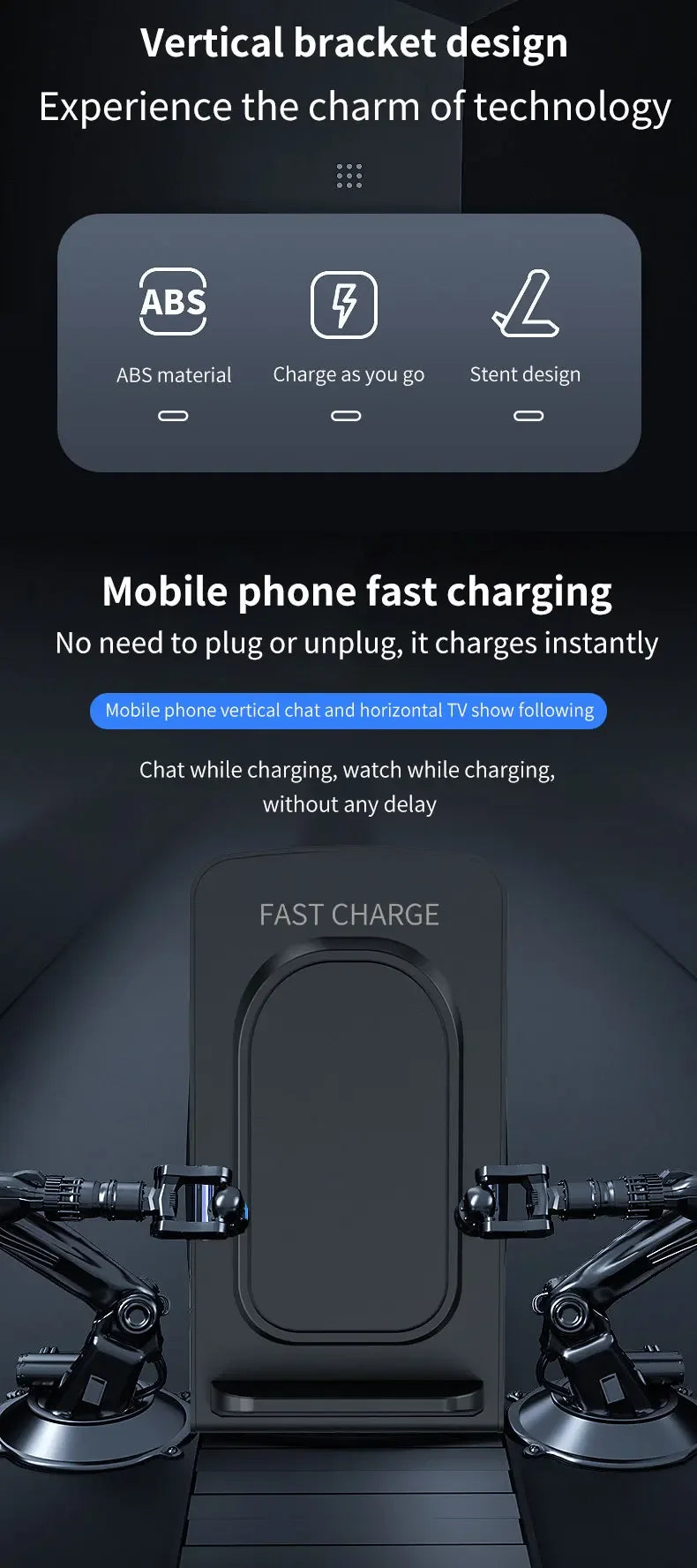 Base de Carga Inalámbrica para Escritorio, Soporte para Teléfono, Compatible con iPhone 17~12, Samsung S25 S24, Xiaomi, Estación de Carga Rápida para Smartphone