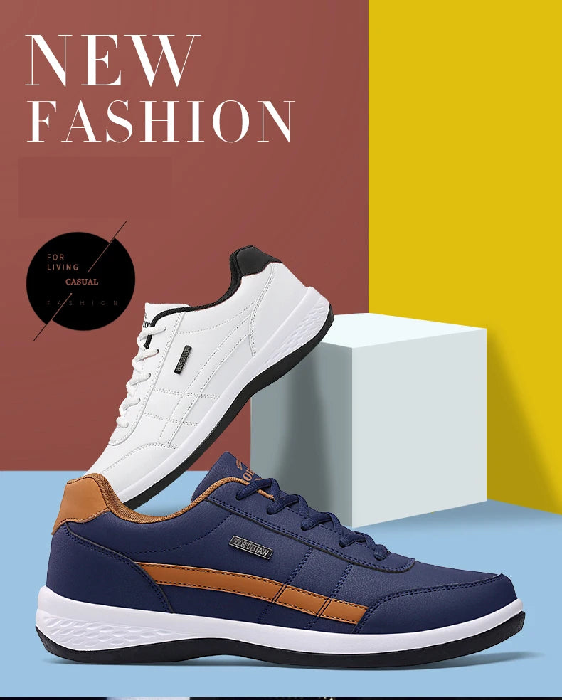 YRZL zapatos de hombre primavera otoño zapatillas impermeables para caminar ocio zapatos deportivos de cuero para hombre calzado antideslizante tenis para hombres
