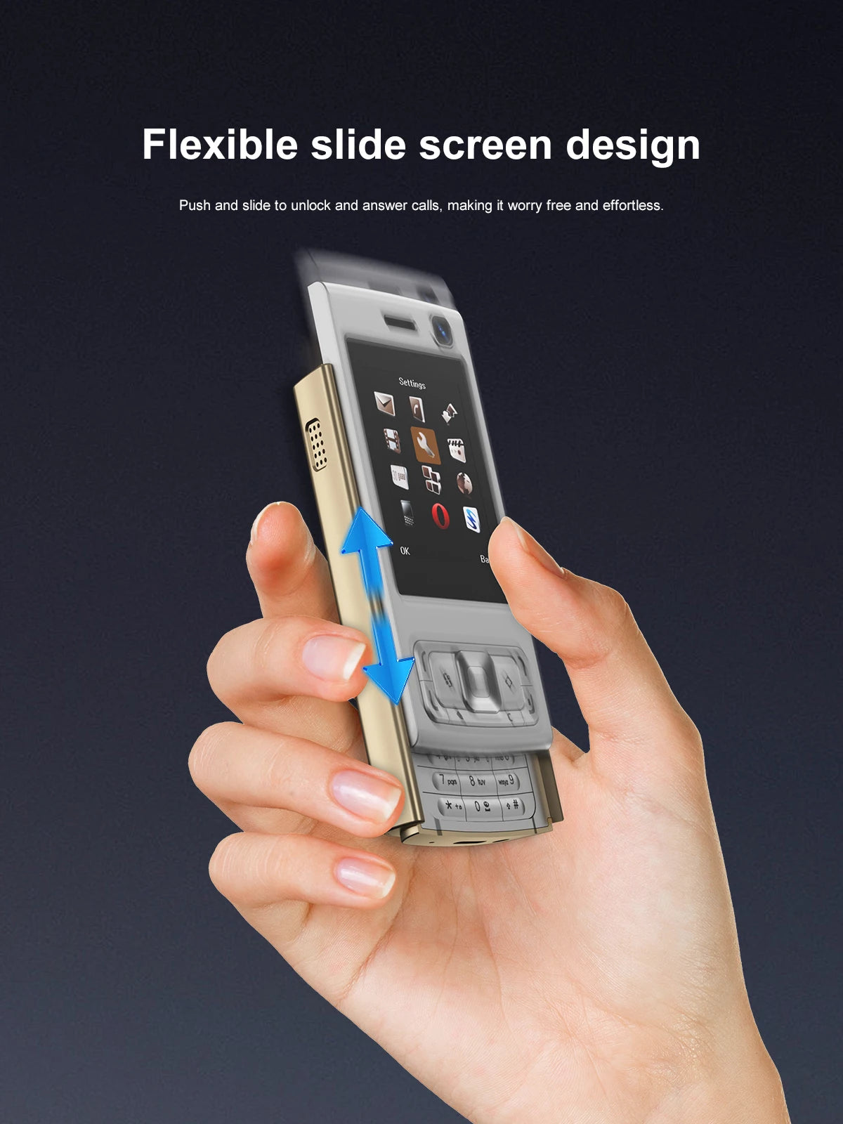 SERVO N95 PRO Slider teléfono móvil 2 SIM llamada grabación velocidad Dial Magic Voice Video Player linterna 2G GSM características teléfonos móviles