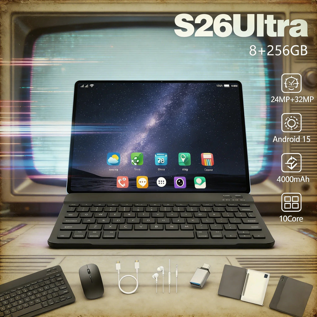 Tablet S26 Ultra Android 15, 8+256GB, Procesador de Alta Velocidad, Tablet PC para Juegos Fluidos