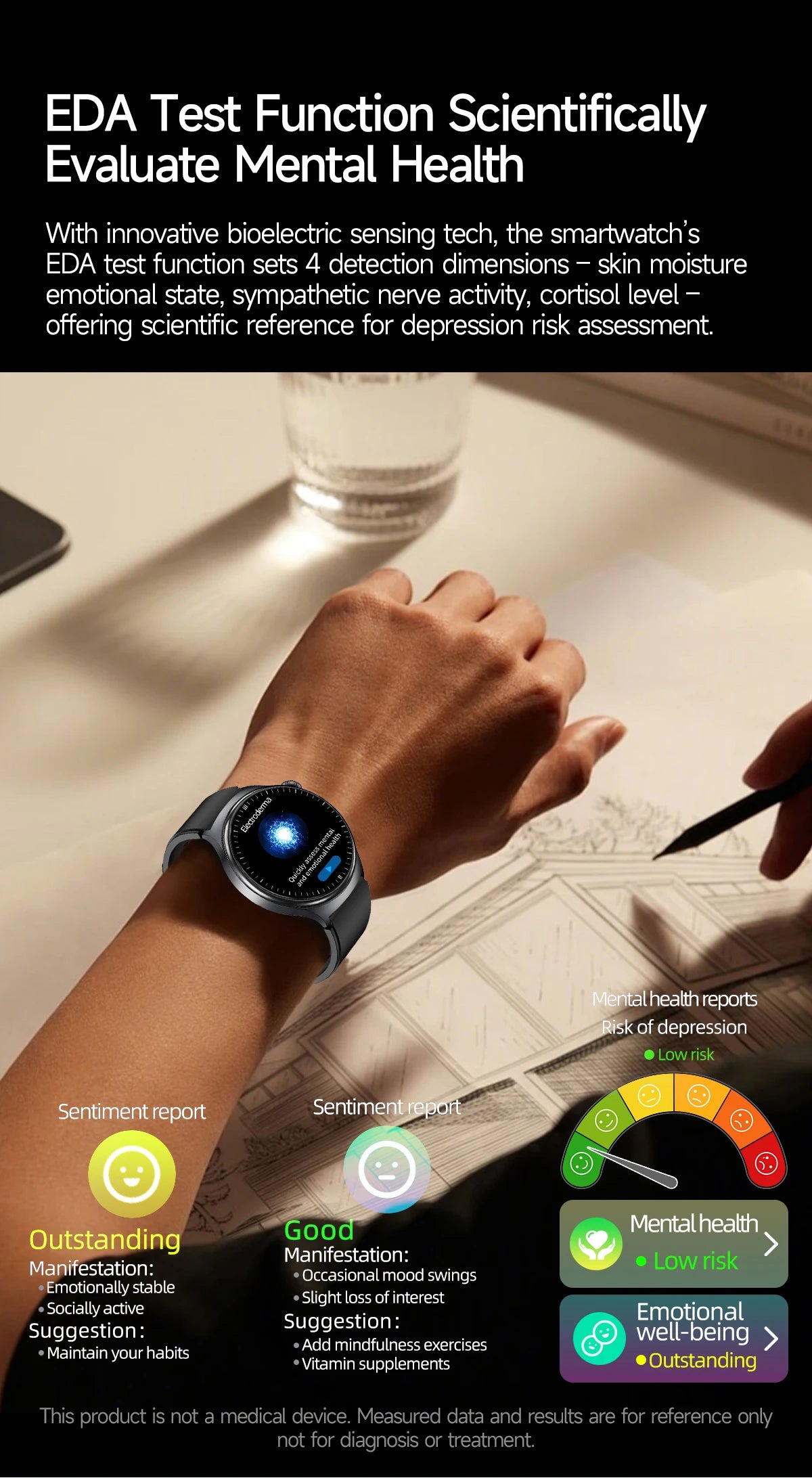Reloj Inteligente con ECG, Grasa Corporal y Presión Arterial AMOLED