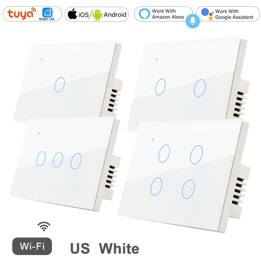 Interruptor táctil inteligente WiFi Tuya/Smart Life para lámparas, 220V-240V, 1-3 vías