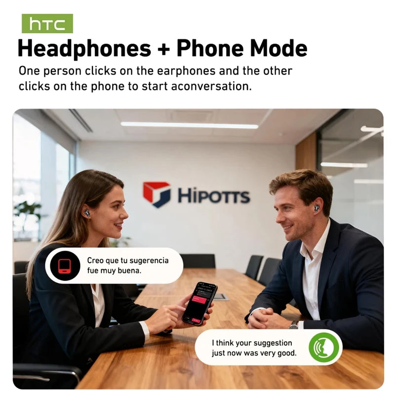 Auriculares HTC NE79 con Traducción en Tiempo Real, Bluetooth, Música HiFi, Llamadas HD, Reducción de Ruido, Auriculares Inalámbricos con Pantalla LED y Micrófono