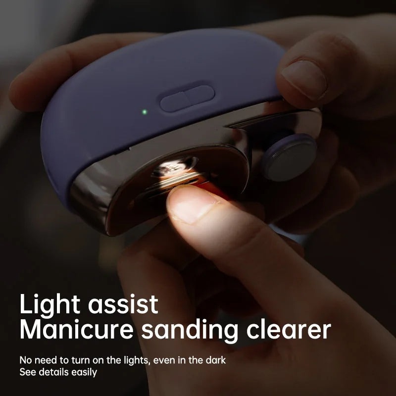 Cortauñas Eléctrico Automático Recargable con Luz LED para Niños y Adultos