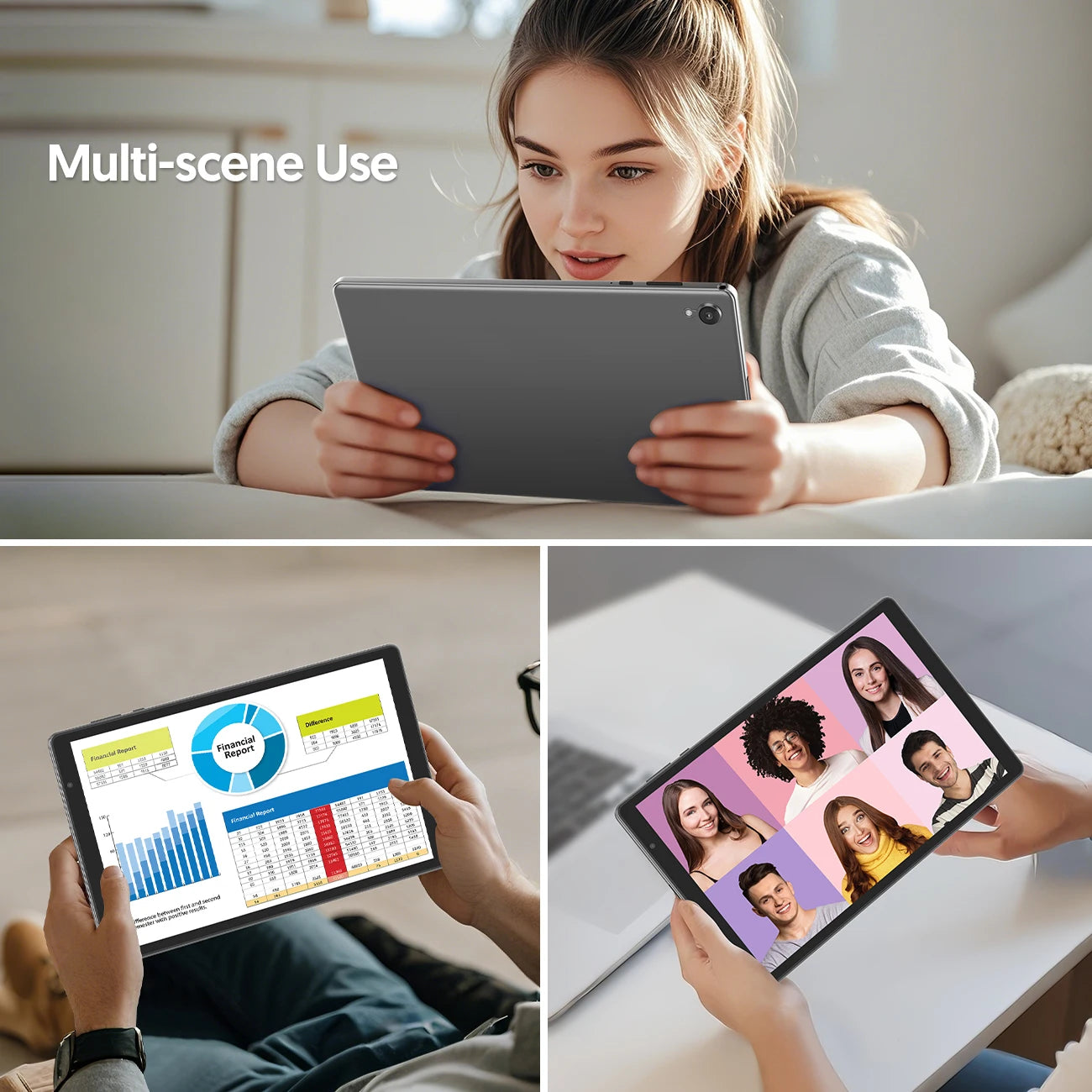 Tablet de 10 Pulgadas: Funciona con Android 14, Procesador de Cuatro Núcleos, 4 (2+2) GB + 64 GB de Almacenamiento (Admite 1 TB (Expandible), Compatible con Wi-Fi 6)