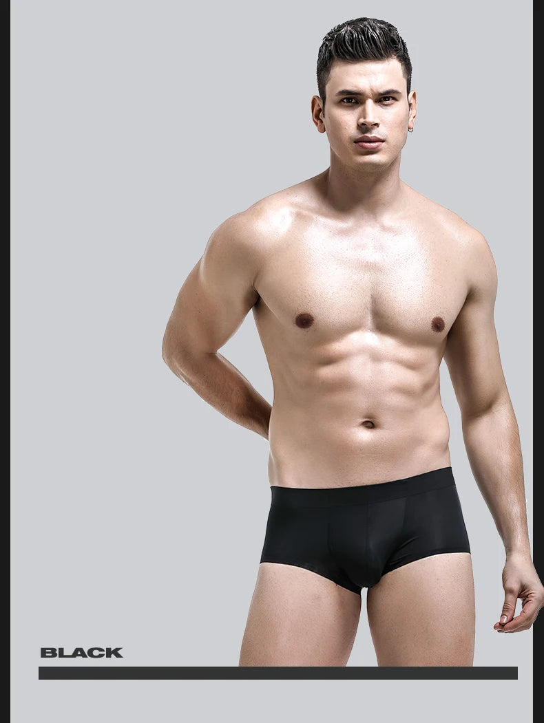 Ropa interior con separación de cordón espermático para hombre, bolsa para escroto de venas, calzoncillos de cuatro esquinas, boxers sexys curvos