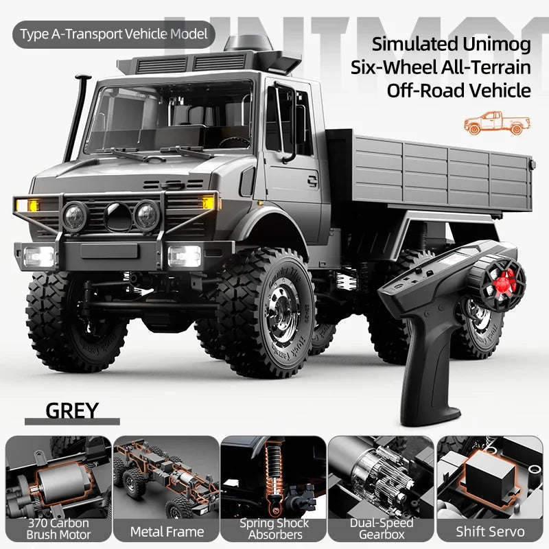 C8823 6WD RC coche 1/18 todoterreno vehículo de Control remoto 2,4G alta velocidad escalada transporte rescate oruga modelo juguetes para niños