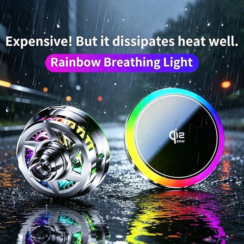 Cargador Inalámbrico Magnético Qi2.2 de 25W para Coche con Refrigeración por Aire, Estación de Carga Rápida, Soporte para Teléfono con Ventilación para iPhone 17-12 Pro Max