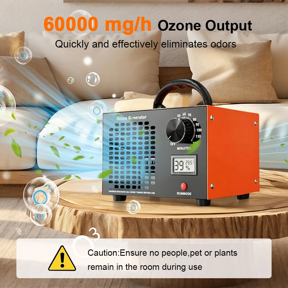 Generador de ozono purificador de aire 60g/h para espacios grandes
