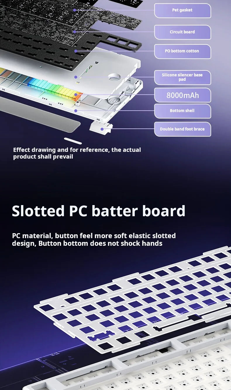 Teclado Mecánico AULA L99 con Pantalla Inteligente, Inalámbrico Bluetooth, Estructura Gasket, Teclado para Juegos con Iluminación RGB y Visión Nocturna