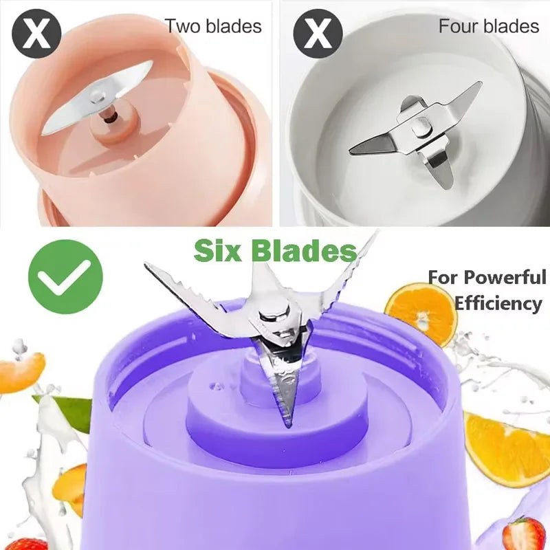 Licuadora Portátil USB Recargable para Smoothies y Batidos