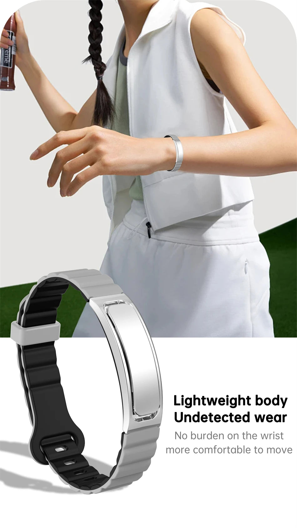 Pulsera inteligente con monitor cardíaco y seguimiento de sueño