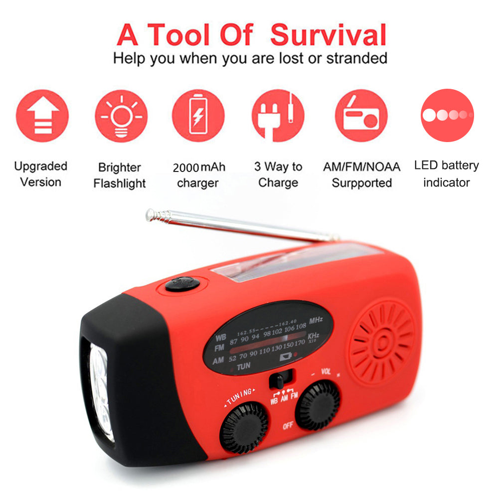 Linterna de Camping Solar con Radio AM/FM y Dinamo