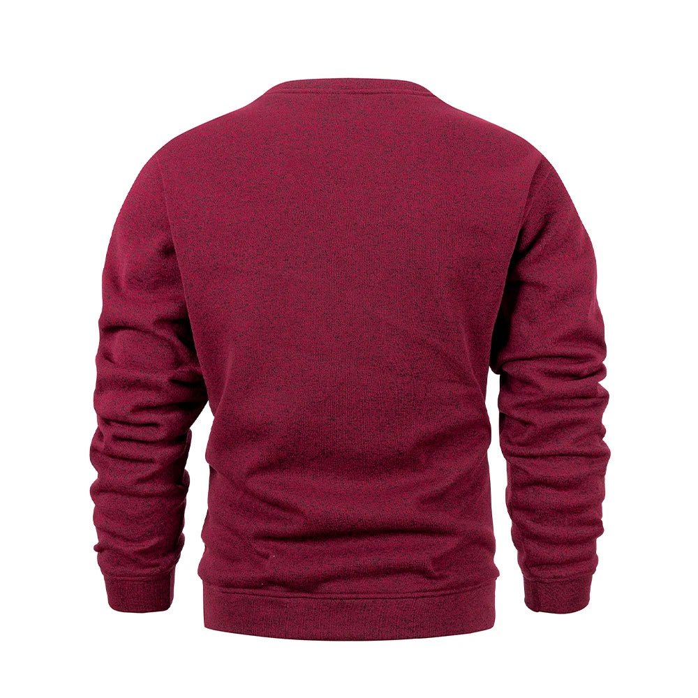 Suéter de punto para hombre, cuello redondo, colores sólidos