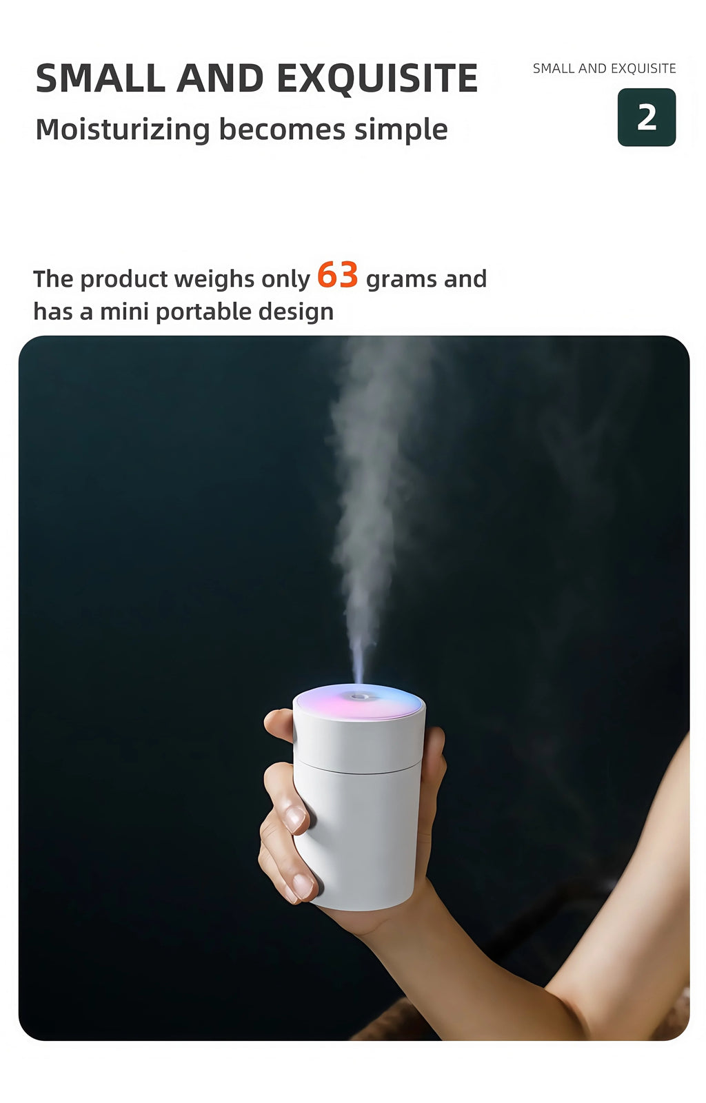 Humidificador ultrasónico USB 200ml con luz LED y difusor de aromas para auto y hogar