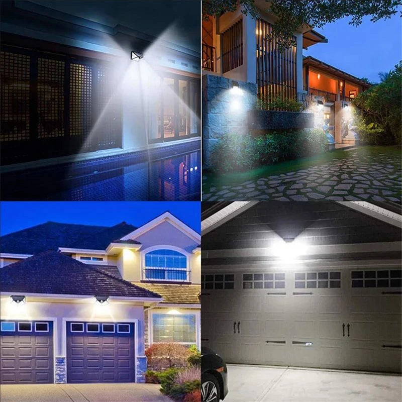 Lámpara Solar LED 100 Luces de Pared con Sensor de Movimiento