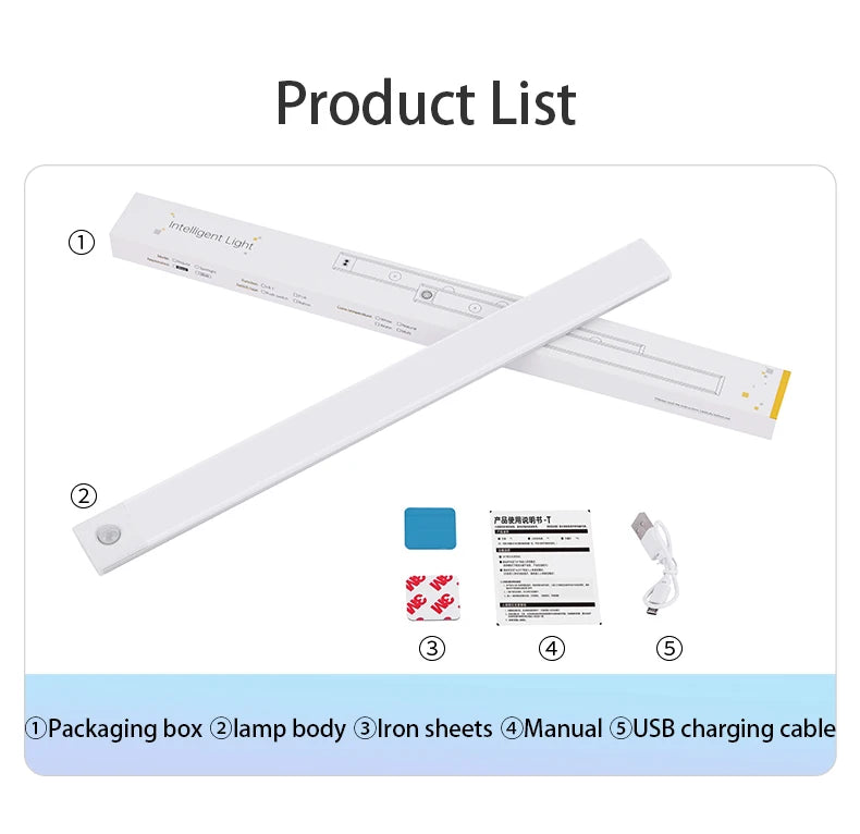 Luz LED con Sensor de Movimiento para Armario USB