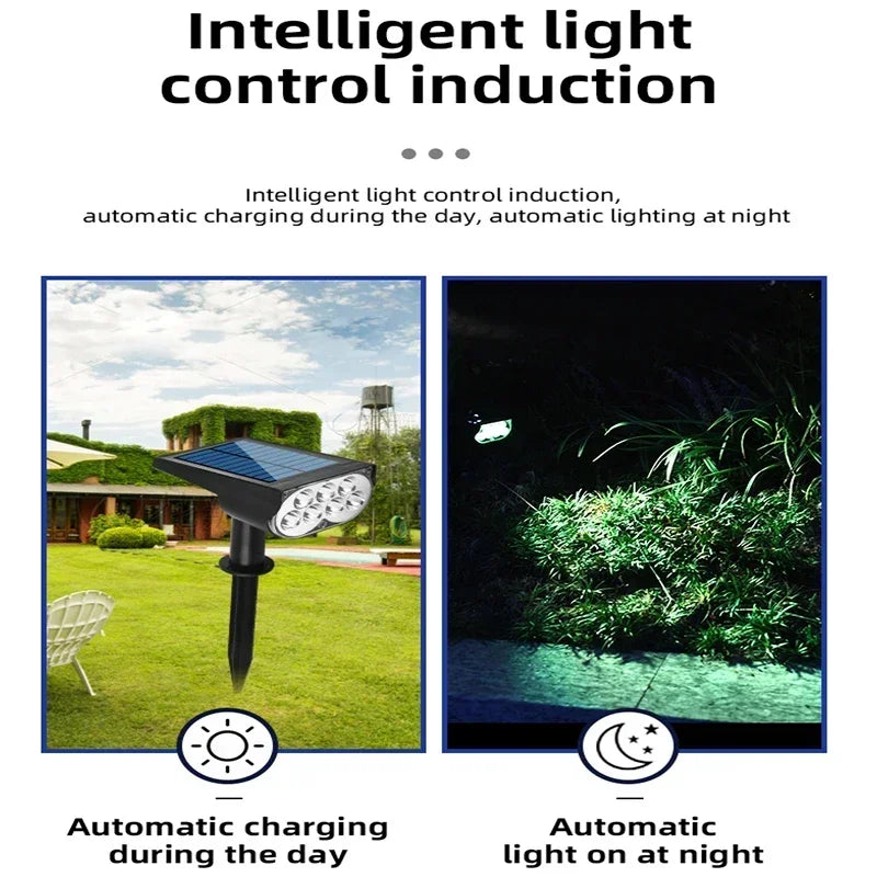 Lámpara alimentada por energía Solar de 1/2/3 piezas, 7LED, foco Solar ajustable en el suelo IP65, luz de pared impermeable para paisaje, iluminación exterior