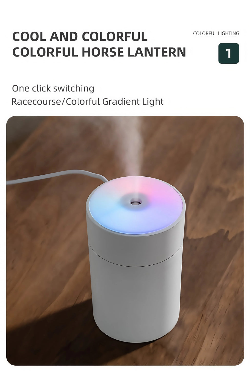 Humidificador ultrasónico USB 200ml con luz LED y difusor de aromas para auto y hogar