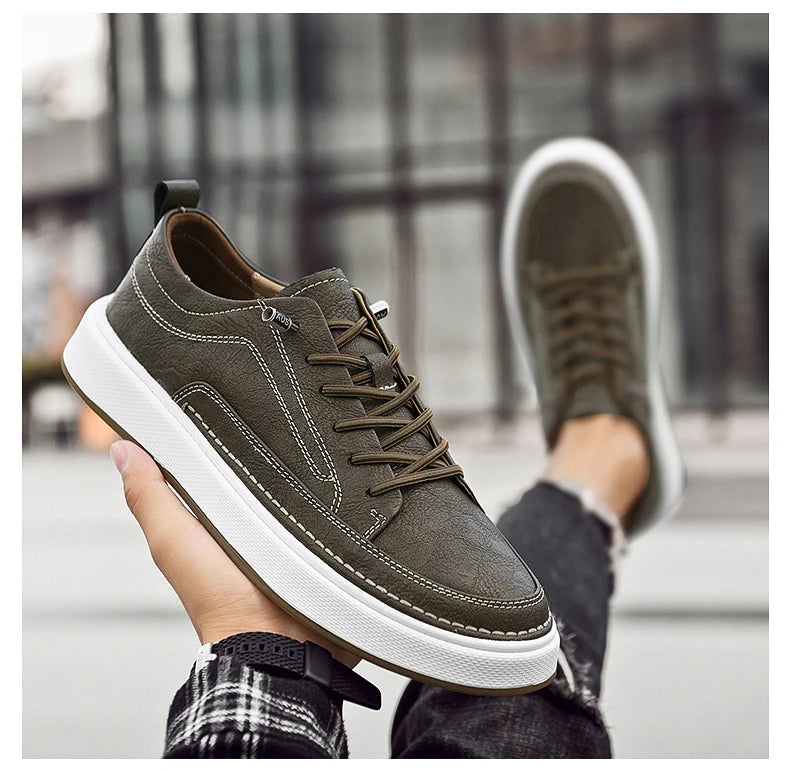 Zapatos de cuero genuino para hombre de marca, cómodas plantillas de suela blanda, zapatos Oxford informales para hombre, calzado deportivo para exteriores