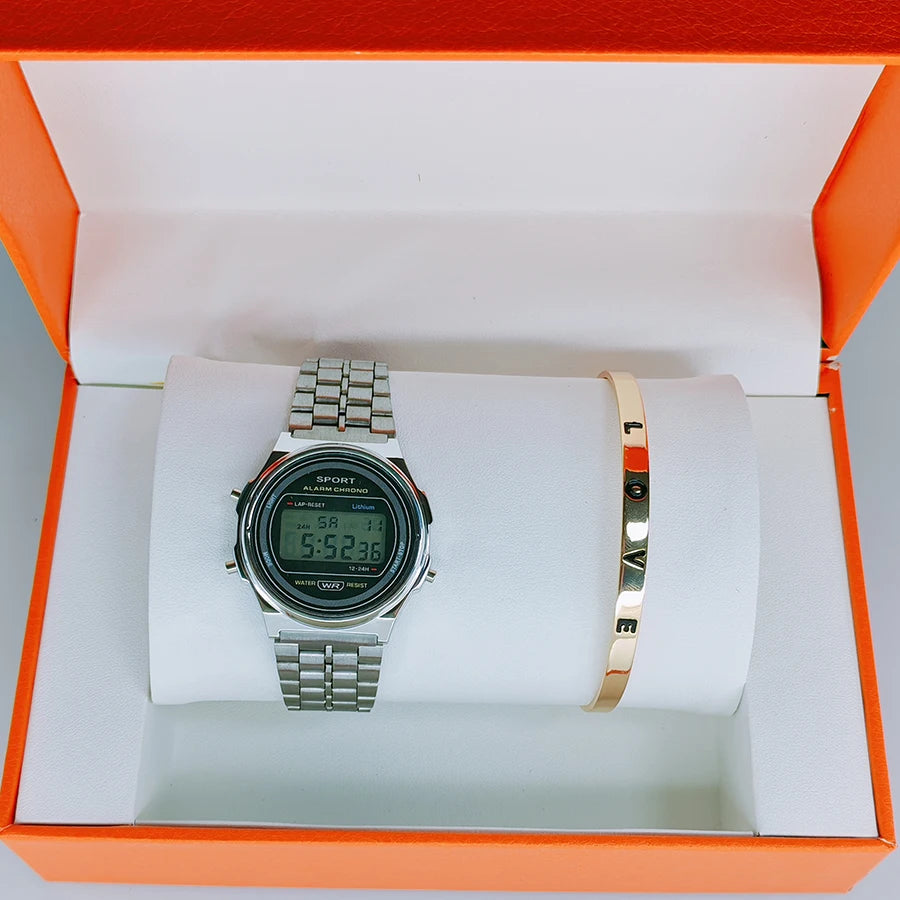 Reloj de Mujer Retro Pantalla LED Digital Deportivo
