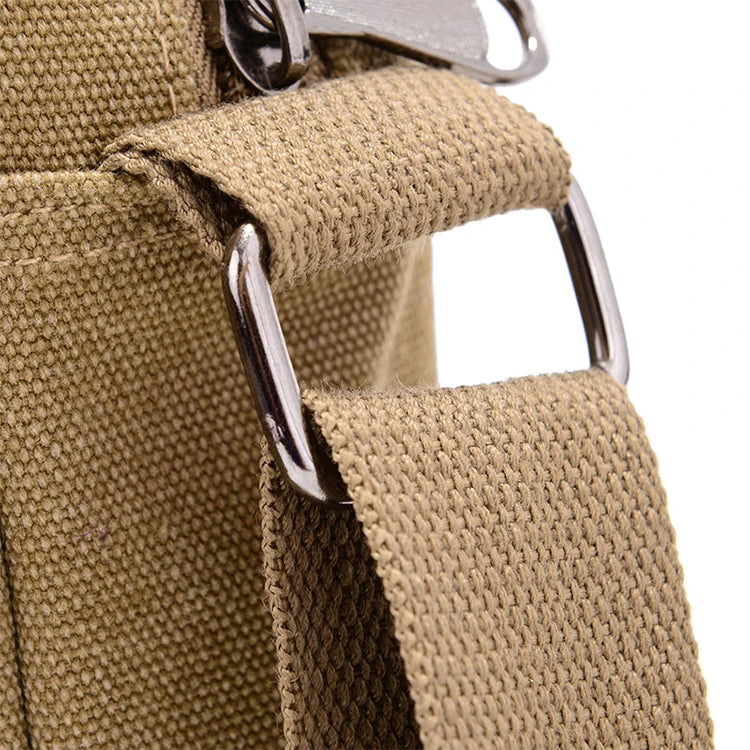 Bolso Cruzado de Lona Retro para Hombre - Casual para el Día a Día