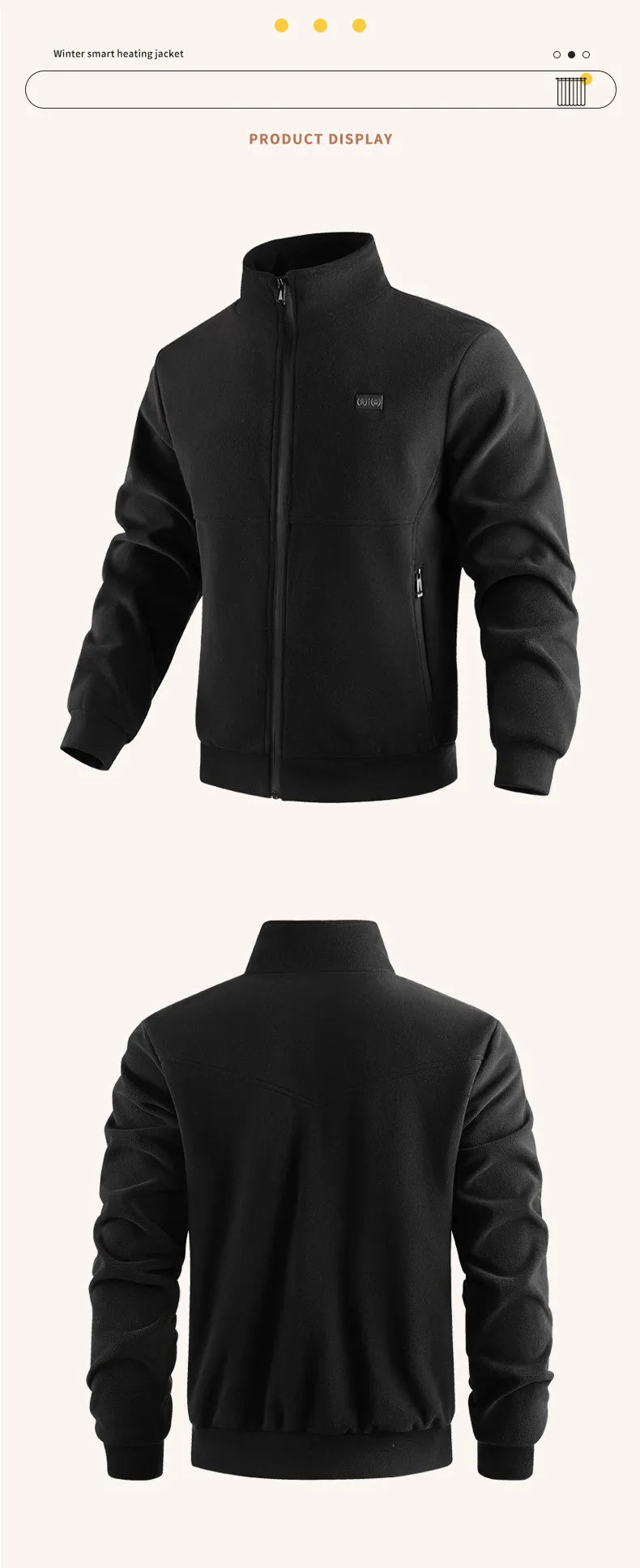 Chaqueta Calefaccionada de 8 Zonas para Hombre y Mujer, Lana Polar