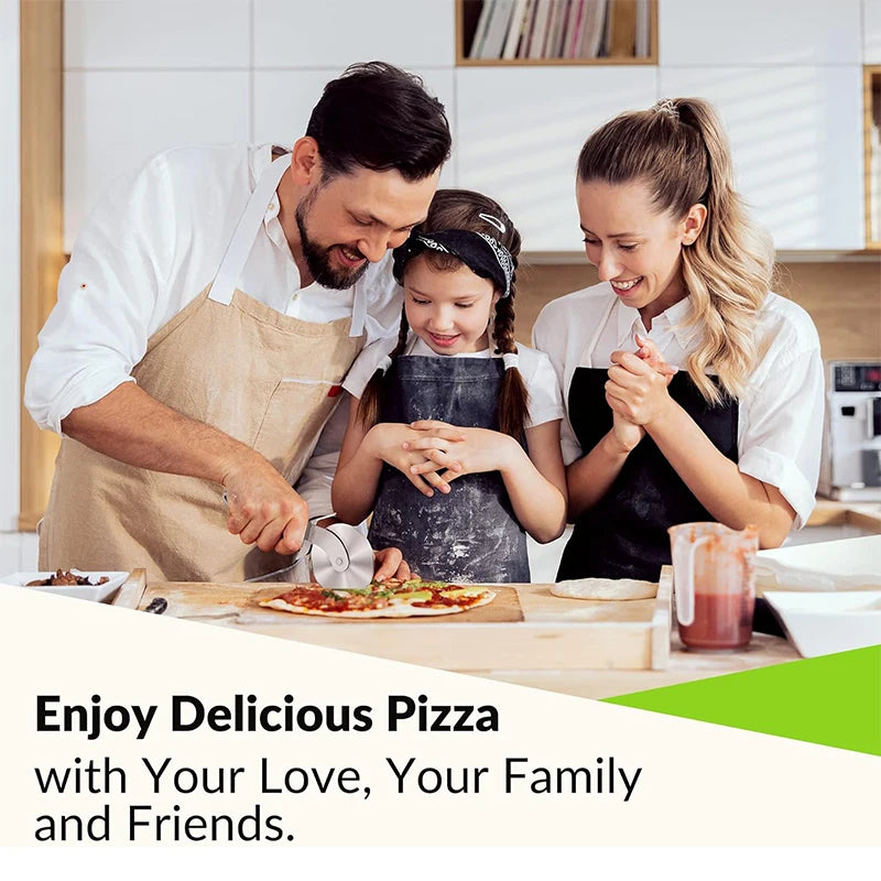 Cortador de Pizza Premium, rueda cortadora de Pizza de acero inoxidable, rebanador de Pizza súper afilado con mango antideslizante, utensilios de cocina JT542