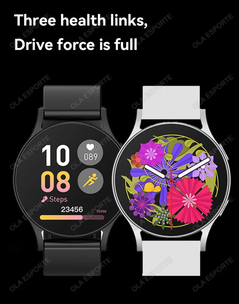 Pro nuevas mujeres delicadeza Bluetooth llamada reloj inteligente seguimiento de salud Bluetooth llamada despertador relojes inteligentes hombres Smartwatch deportes