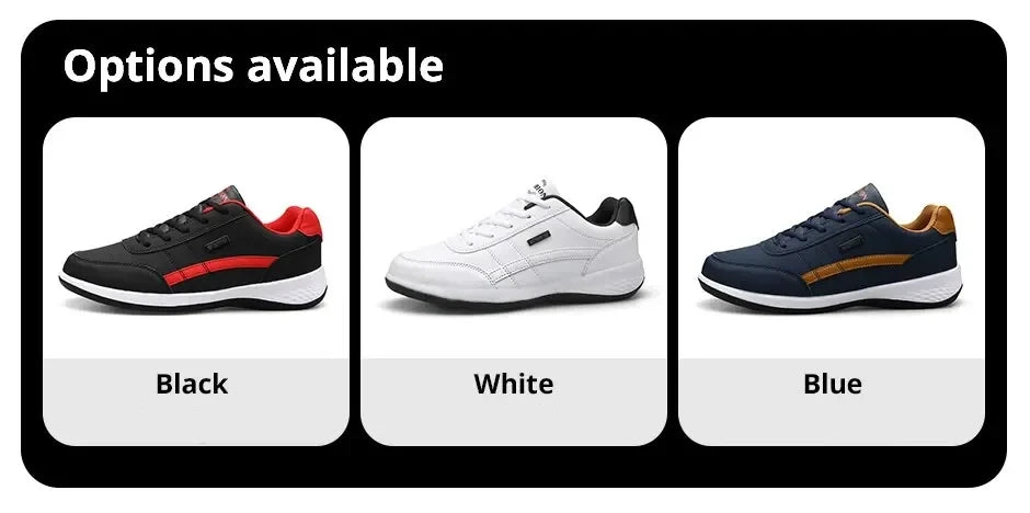 Zapatillas de deporte para hombre, zapatos deportivos informales, zapatos de cuero para caminar al aire libre para hombre, fondo suave para las cuatro estaciones