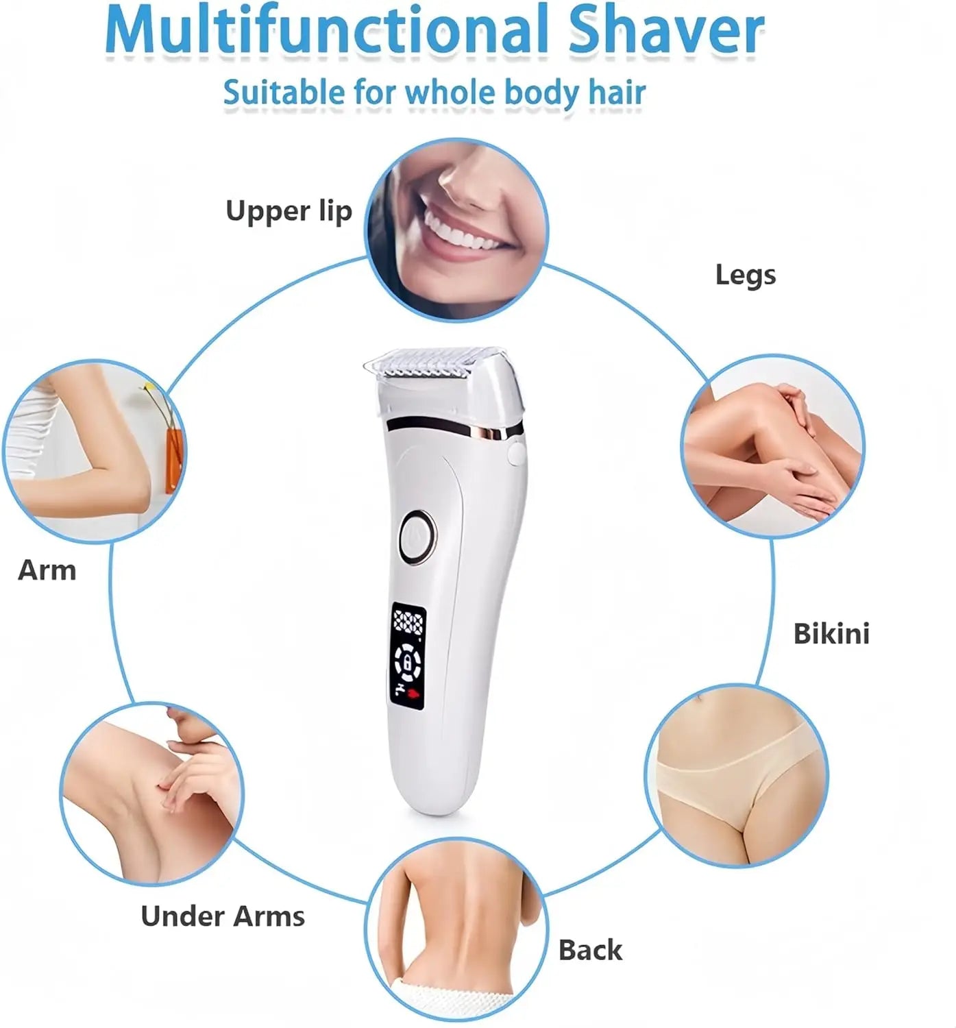 Depiladora Facial y Corporal Eléctrica para Mujer