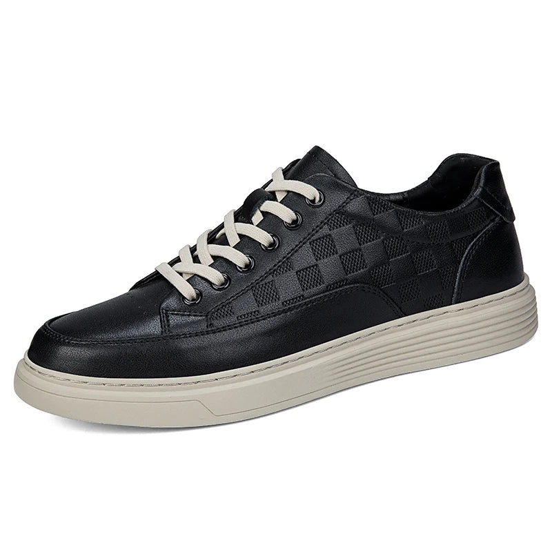 Zapatos Casuales de Cuero Genuino para Hombre - Suela Gruesa