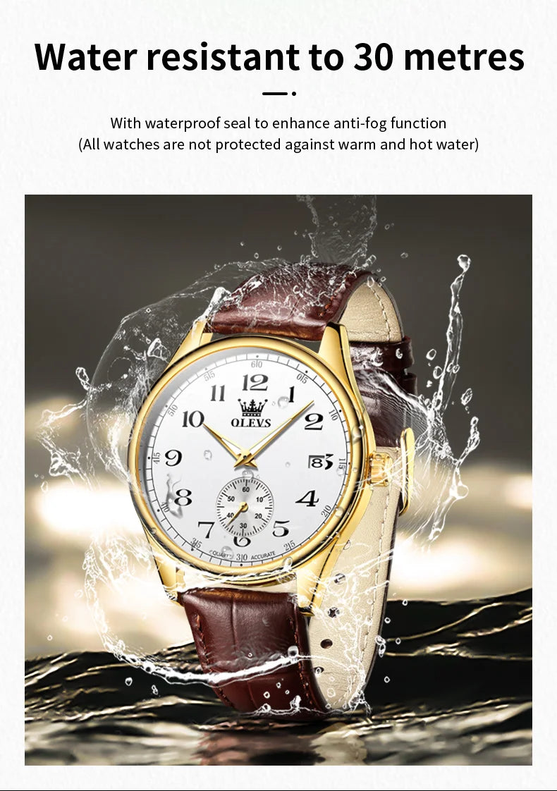 Reloj de Cuarzo OLEVS 3622 para Hombre, Resistente al Agua, Luminoso