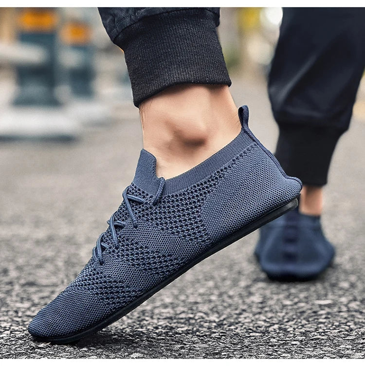 Zapatos informales con cordones para hombre, mocasines de malla transpirables para parejas, zapatillas informales ligeras y suaves para hombre, calzado para conducir al aire libre 36-47