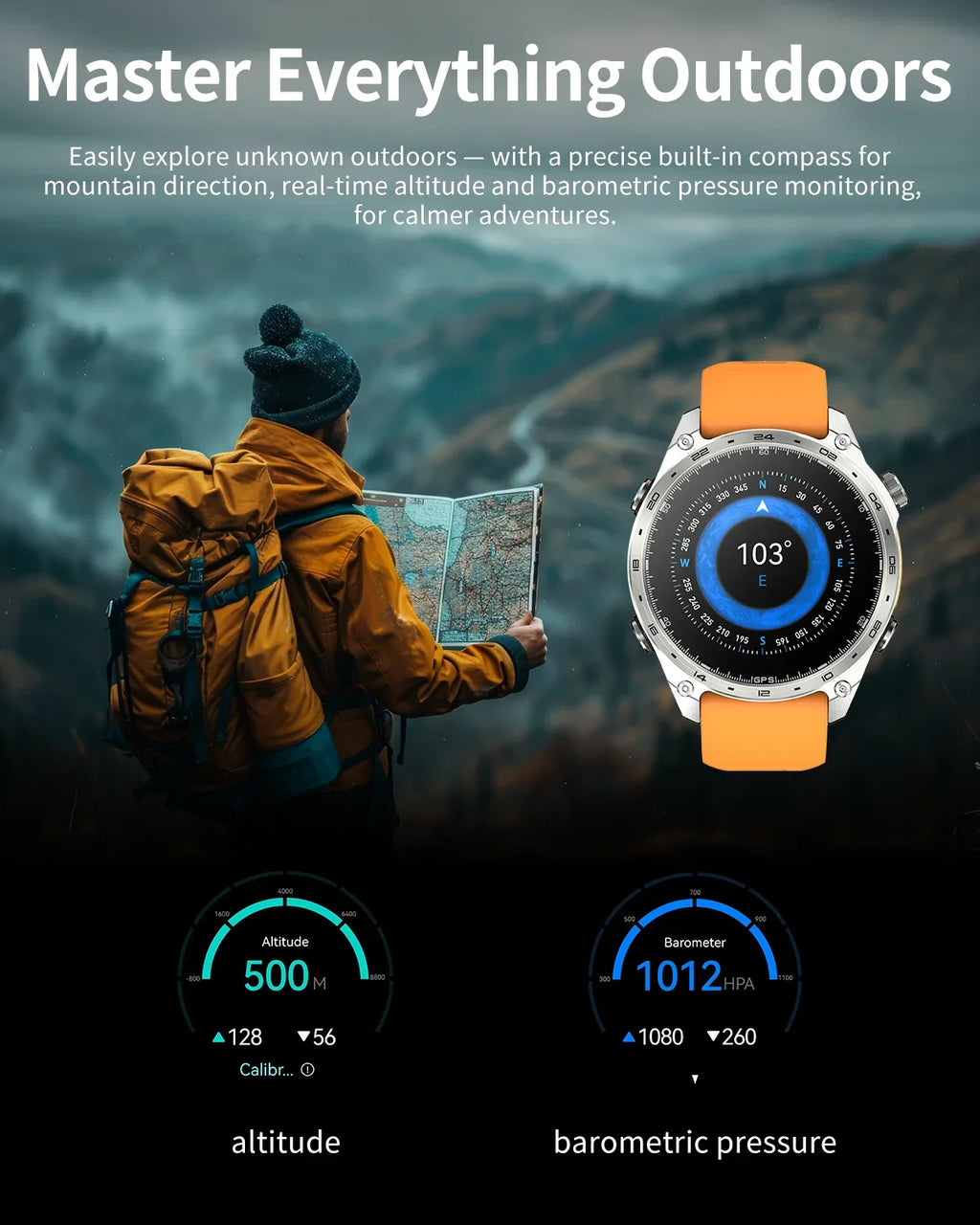 Reloj Inteligente GPS Brújula Multideporte