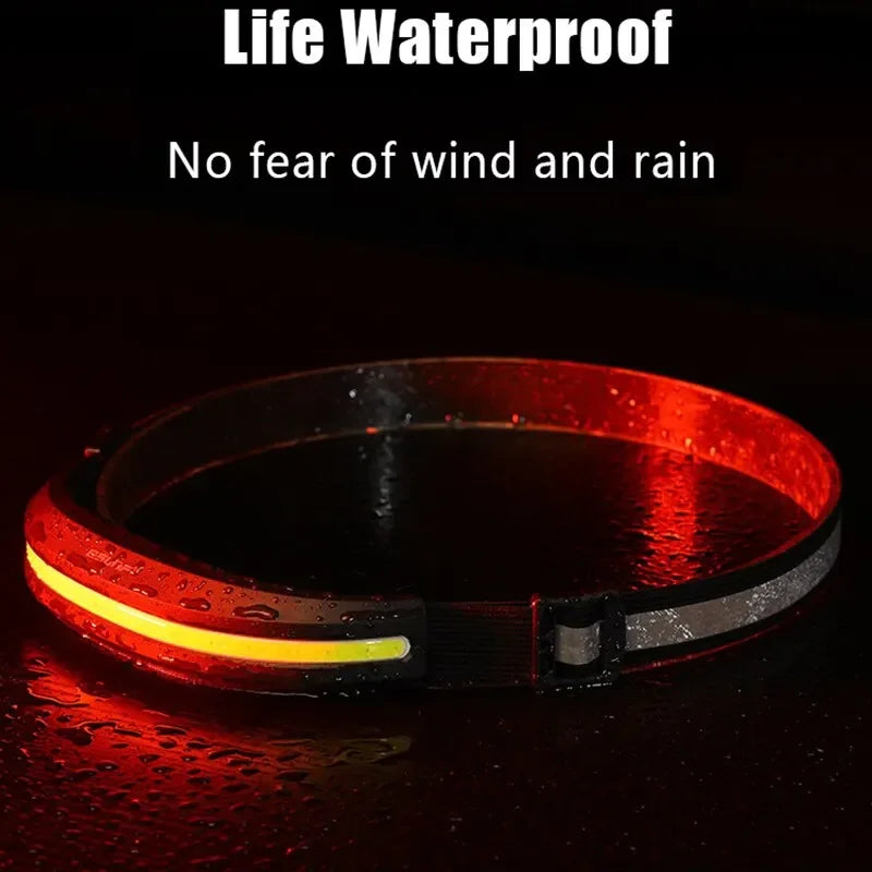 Linterna Frontal COB LED Recargable para Camping y Pesca