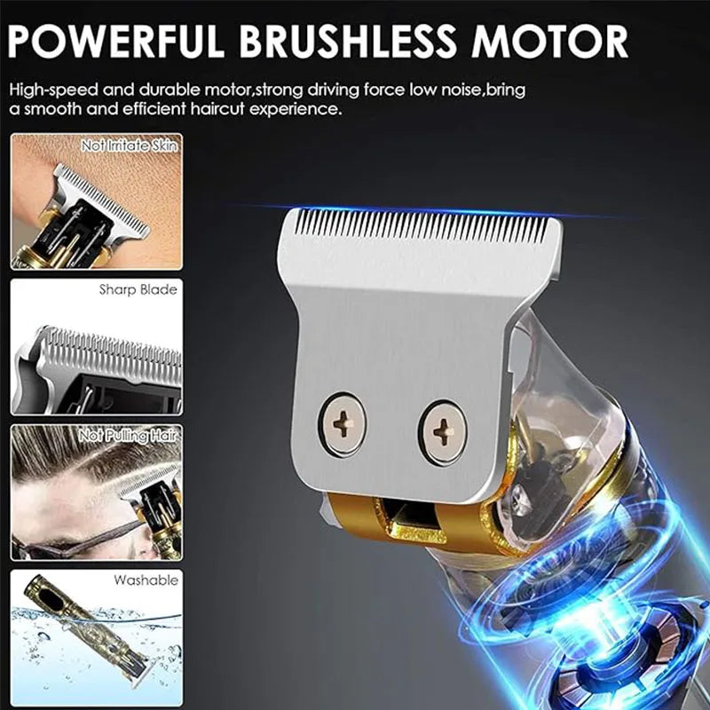 Cortadora de Pelo Recargable por USB, Profesional, Portátil, Diseño Vintage, Recortadora de Barba
