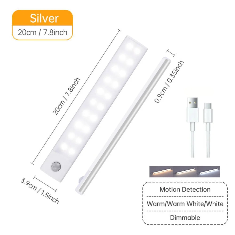 Luz LED para Gabinete con Sensor de Movimiento USB-C