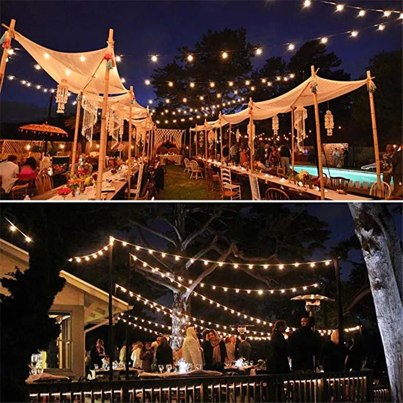 Guirnalda Solar LED para Jardín con Bolas de Cristal 10M