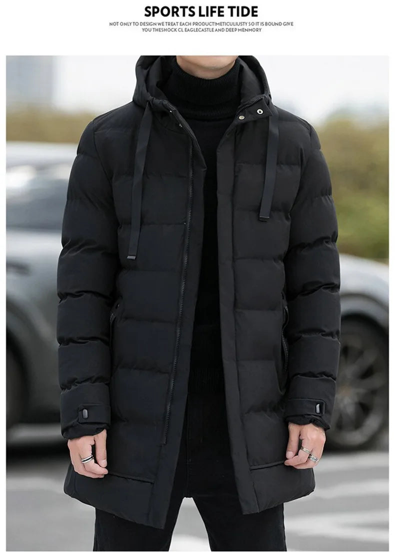 Campera con Capucha para Hombre – Abrigo de Invierno Grueso